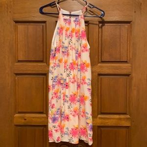 Floral sundress- bright colors- keyhole in back